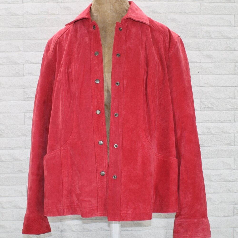 Coldwater Creek Red Suede Leather Jacket